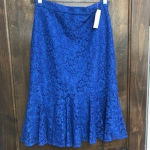 J.Crew, Blue, Lace, Trumpet skirt, Size 2